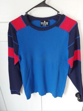 Vintage Demetre Pure Virgin Wool Knit Ski Outdoor Sweater Mens Sz M Striped USA